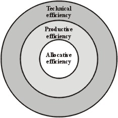 Three kinds of efficiency